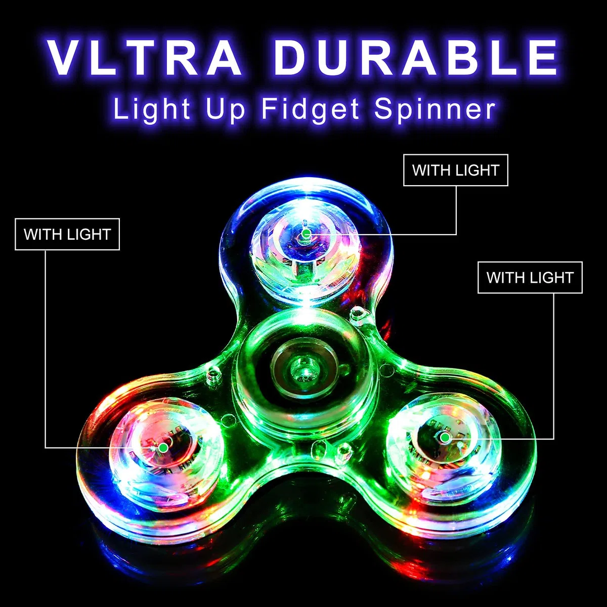 SCIONE 5 Confezioni Fidget Spinners, Pacchetti Cristallo Hand Fidget per Regali di Pasqua Giocattoli Fidget per Bambini-LED a Dita Fidget Spinner-ADHD Gioco per l'Ansia Riduttore di Sollievo di Stress