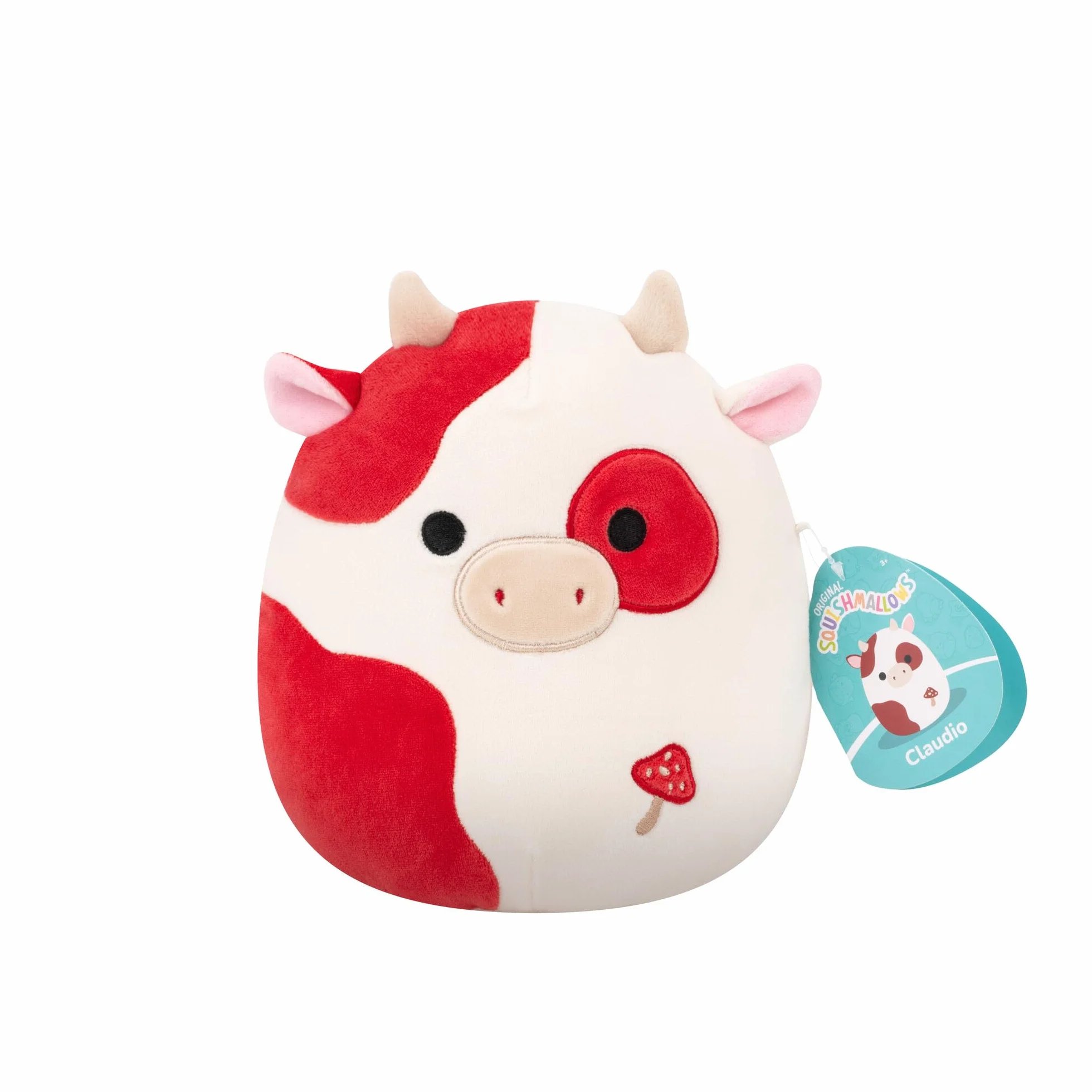 Squishmallows Claudio la mucca maculata originale da 19 cm, grazioso peluche da collezione, per bambini, peluche carino, adatto per ragazze e ragazzi dai 3 anni
