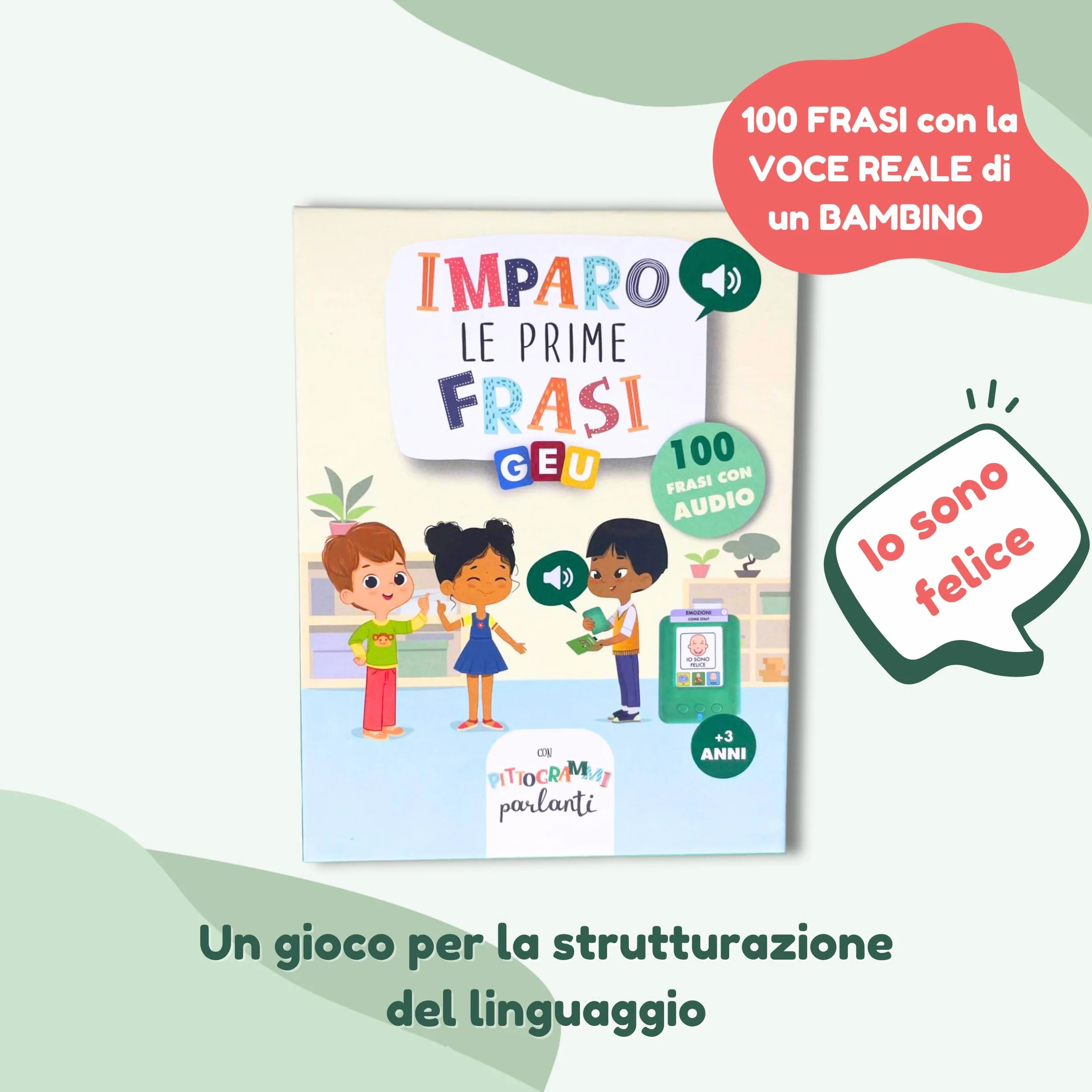 Carte Parlanti Montessori | Giochi Montessori 3 Anni | Flash Card - Giochi per Sviluppare il Linguaggio - Imparo Le Prime Frasi - Editorial GEU (Italiano)