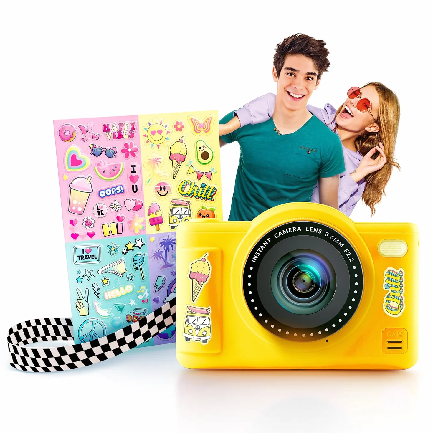 Canal Toys - Photo Creator -Appareil Photo Numérique Pop Couleur Jaune- Avec carte SD 32Go incluse