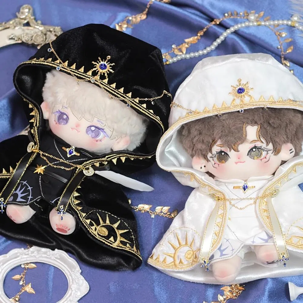 niannyyhouse Vestiti per bambola di peluche, 10 cm, 20 cm, mantello magico vestaglia cintura bambola Dressup (viola, 20 cm)