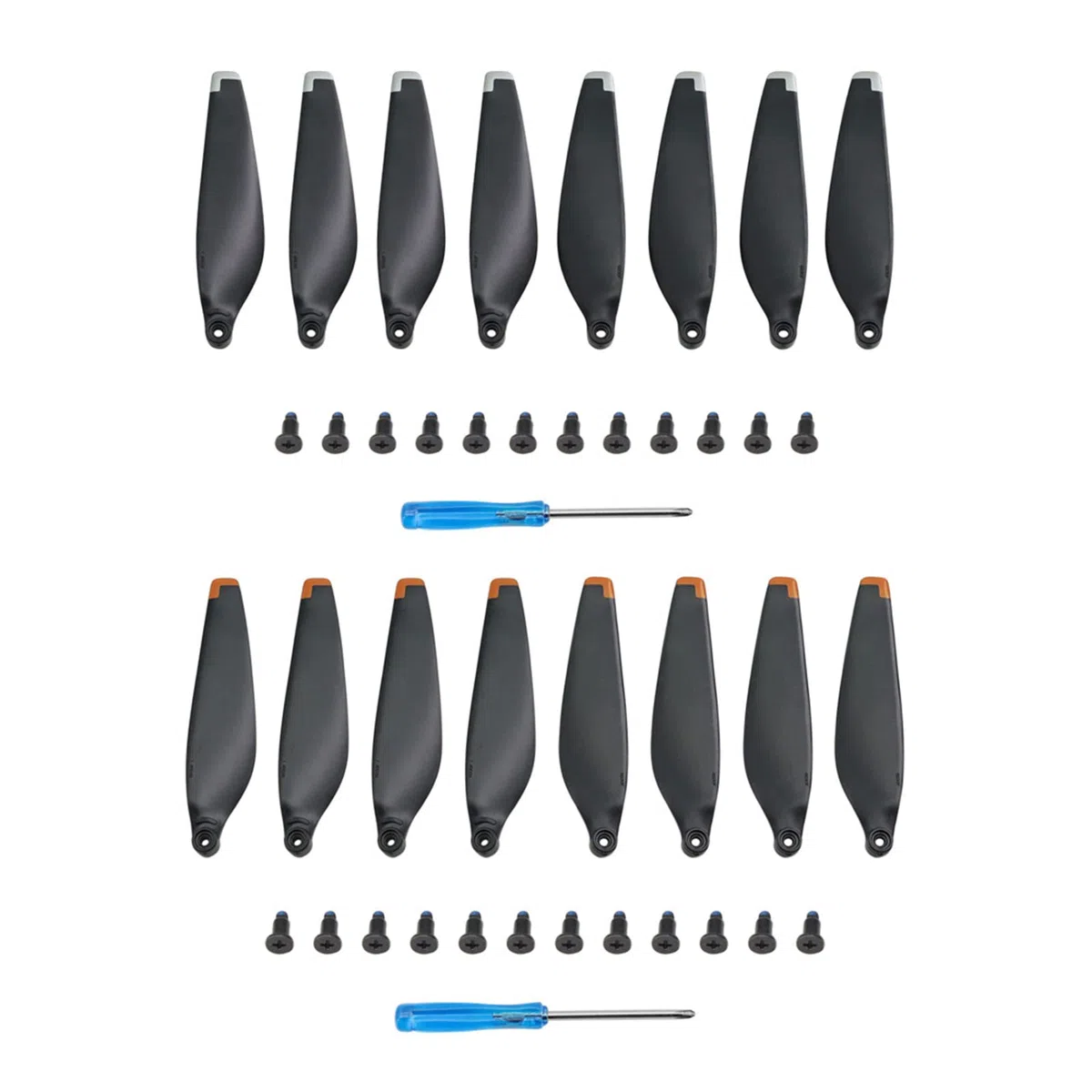 16 Pezzi Elica per Mini 3, Pale di Ricambio per Drone DJI Mini 3, Accessori Stabili, Eliche di Ricambio, Leggere, Poco Rumorose, in Volo (Arancione e Argento)