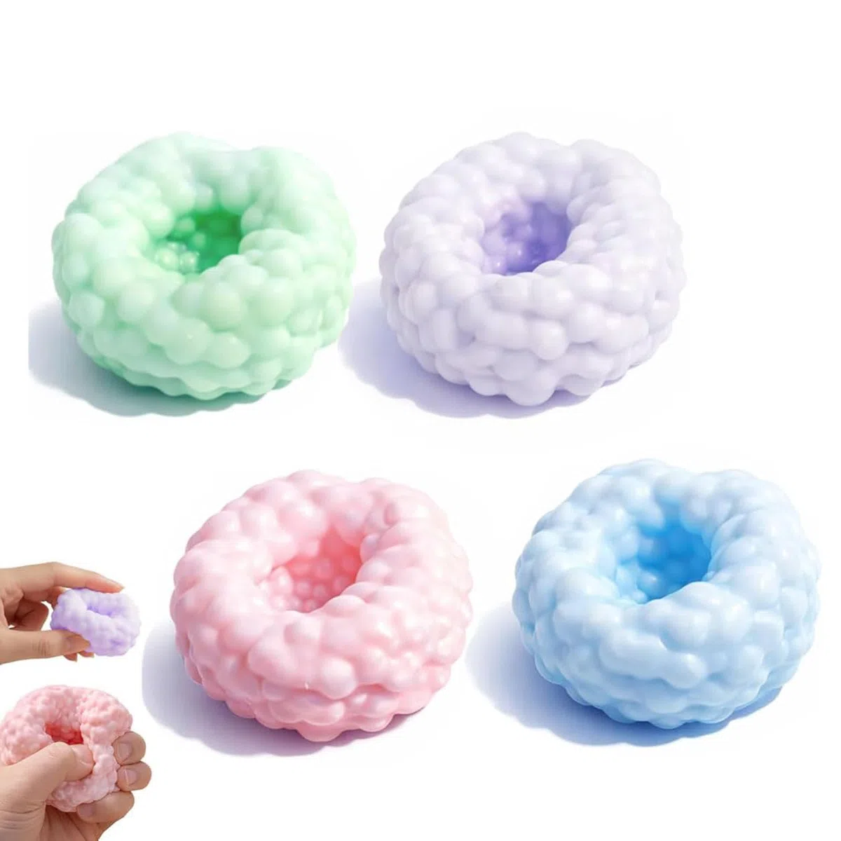 Palle Di Stress Crocante, Palle Squishy Della Pelle Di Ghiaccio Rimbalzo Lento, Fidgets Squishy Piccoli Fidget Giocattoli, Crocante Lenta Rimbalzo Stretta Formabile (4pcs ABCD)
