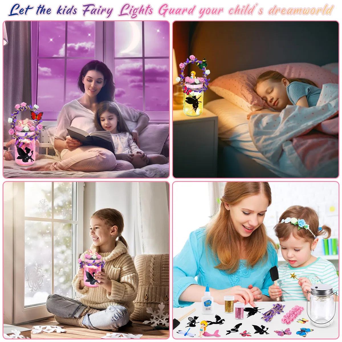 XINGGANG Idee Regalo Ragazza, Kit fai da te Lanterna Fata - Regalo per Bambini 8 9 10 11 12 - Luce Notturna del Barattolo di Vetro con Telecomando - Progetto Artistico Fai-da-te