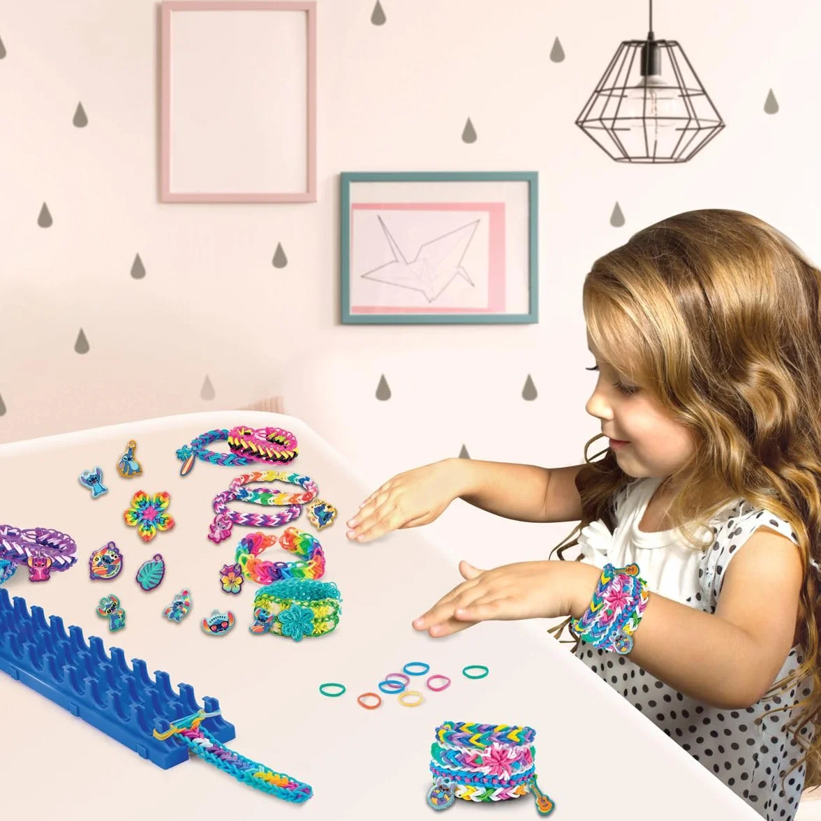 Lexibook, Laboratorio di Braccialetti Elastici Stitch Cra-Z-Loom, Blu, CRLOOM9D