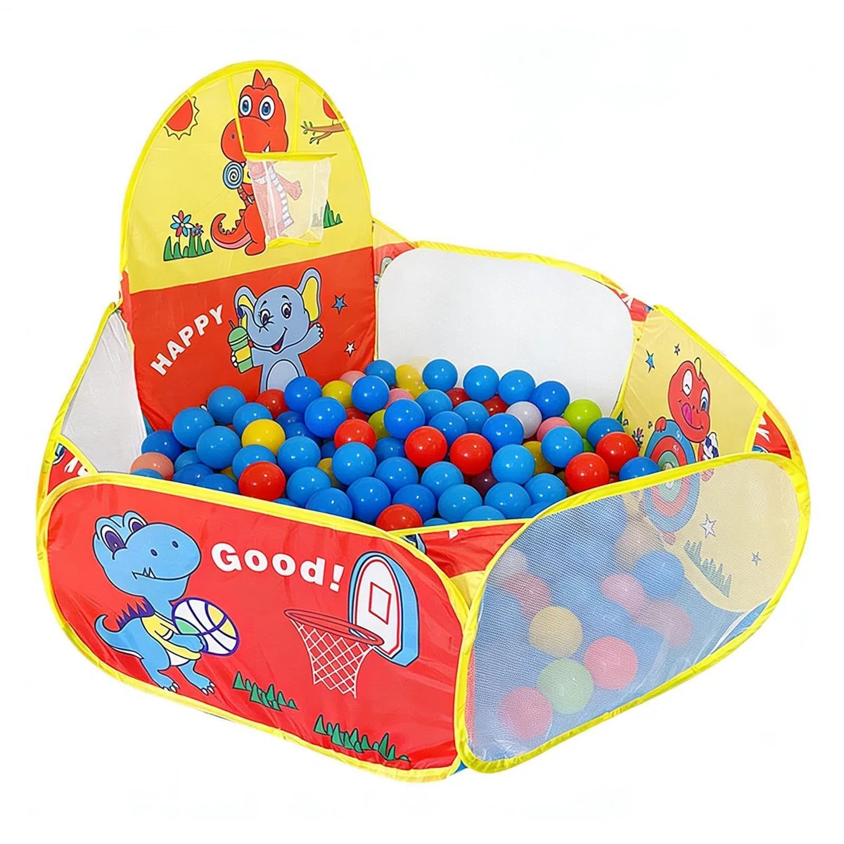 Piscina per palline per bambini - Tenda da gioco pieghevole con canestro da basket, mini vasca per palline addensata | Casetta da gioco portatile per interni ed esterni per il Ringraziamento, complean