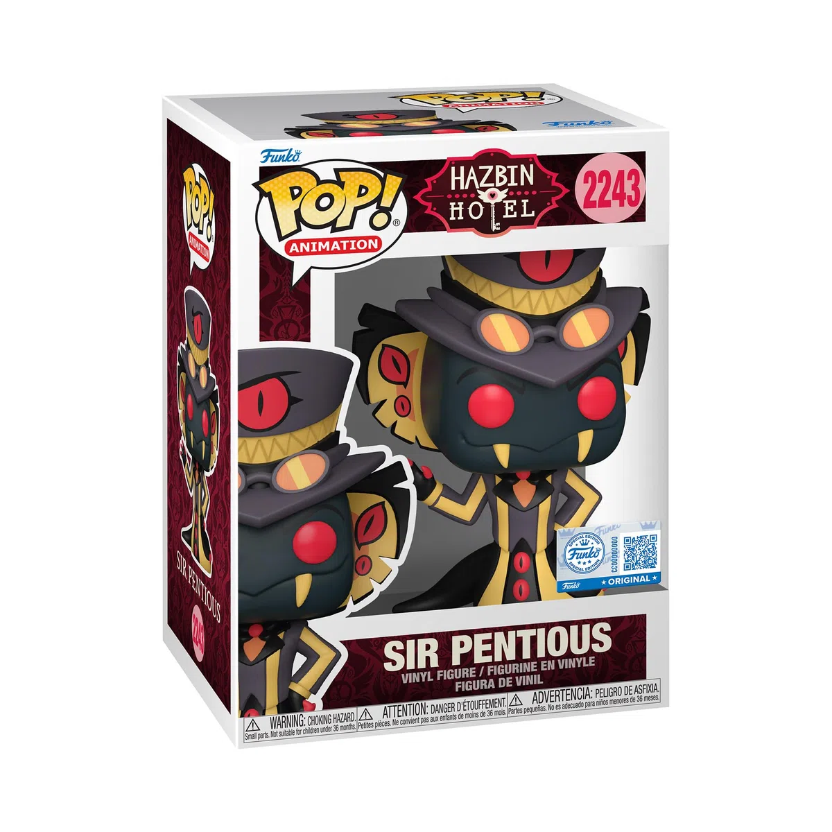 Funko POP! Animation: Hazbin Hotel - Sir Pentious - 1 in 6 chance of receiving the rare Chase variant - Styles may vary - Figura in vinile da collezione - Idea regalo - Prodotto ufficiale