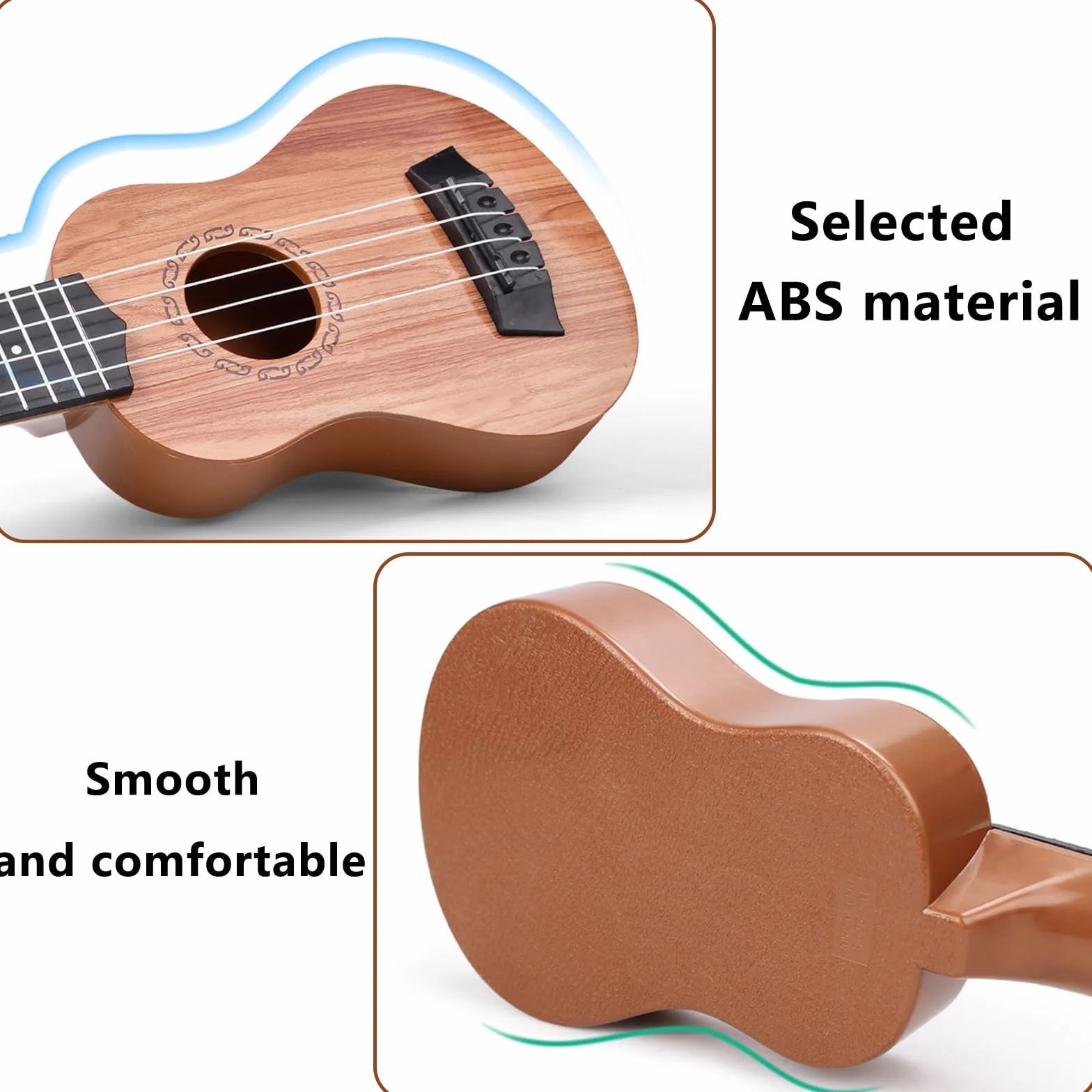 41CM Chitarra Giocattolo, Plastica Ukulele per Bambini, Mini Chitarra Bambini, Musica Giocattoli Educativi, Chitarra con 3 Corde Regolabili, per Principiante (Rosa)