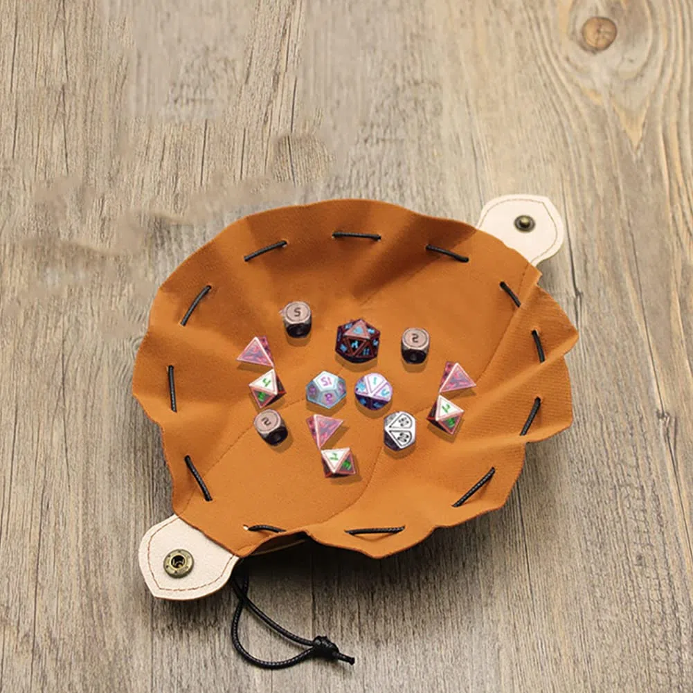 Borsa regalo universale - Vassoio vuoto con coulisse e bottone Borsa porta dadi in pelle per dadi d&d Moneta gioielli e piccoli accessori
