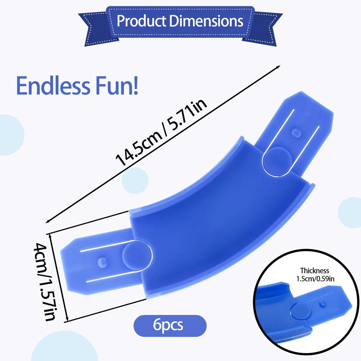 6pz Pista Curva per Hot Wheels, Componenti di Pista Curva in ABS a 45 Gradi Connettori Pistas per Auto Giocattolo Compatibili con Hot Wheels (Blu)