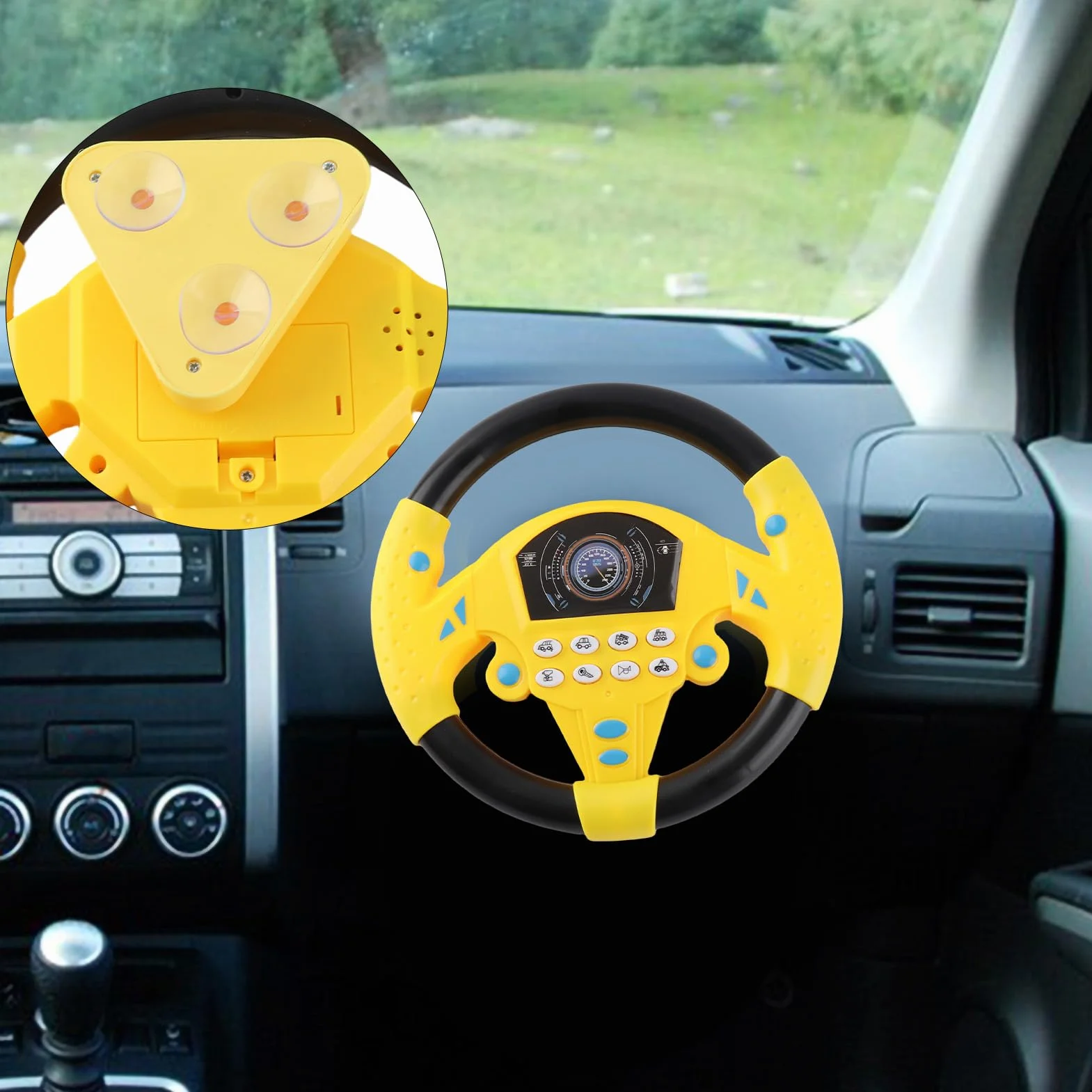 Tnfeeon Volante Copilota per Bambini Simulazione Giocattolo Volante con Luce E Suono Guida Giocattoli Educativi per La Prima Infanzia(Giallo)