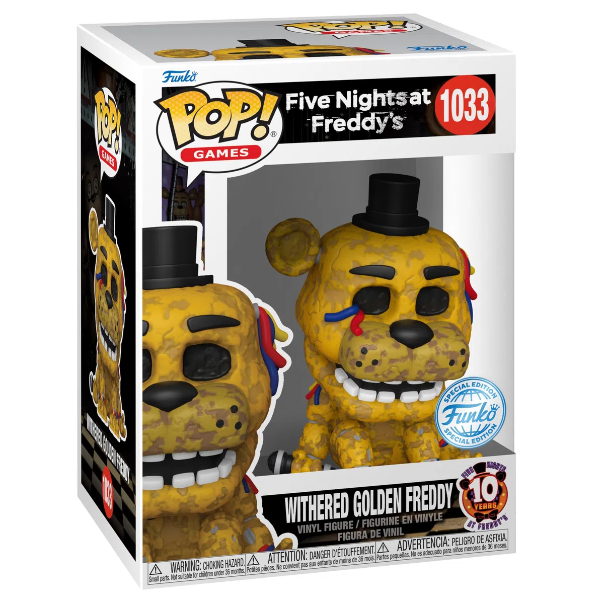 Funko Pop! Games: Five Nights At Golden Freddy's (FNAF) - Withered Gldn Frdy - Five Nights At Freddy's - Figura in Vinile da Collezione - Idea Regalo - Merchandising Ufficiale - Video Games Fans