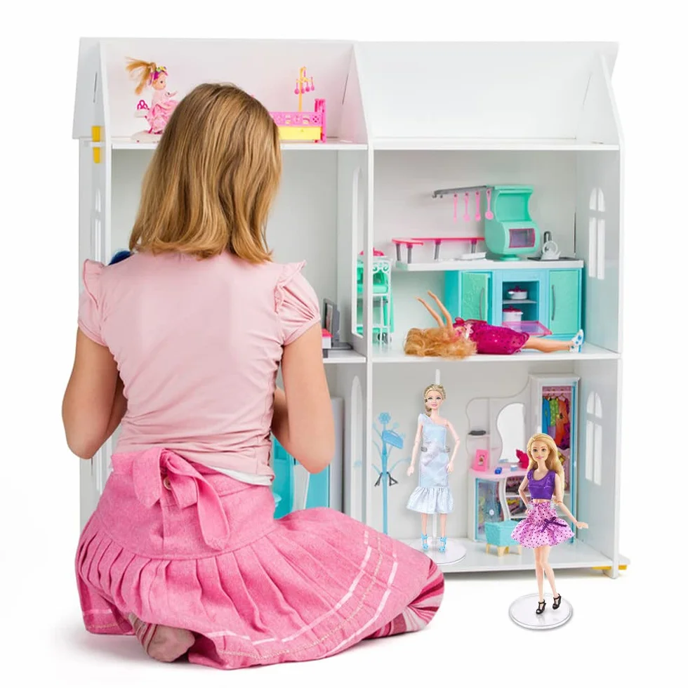 10 Pezzi 25cm Supporto Acrilico per Bambole, Supporto Regolabile per Bambola, Supporti Espositore per Bambole, Supporto per Bambolei Trasparente Porta per Barbie da 11-13 Pollici/28-33 cm