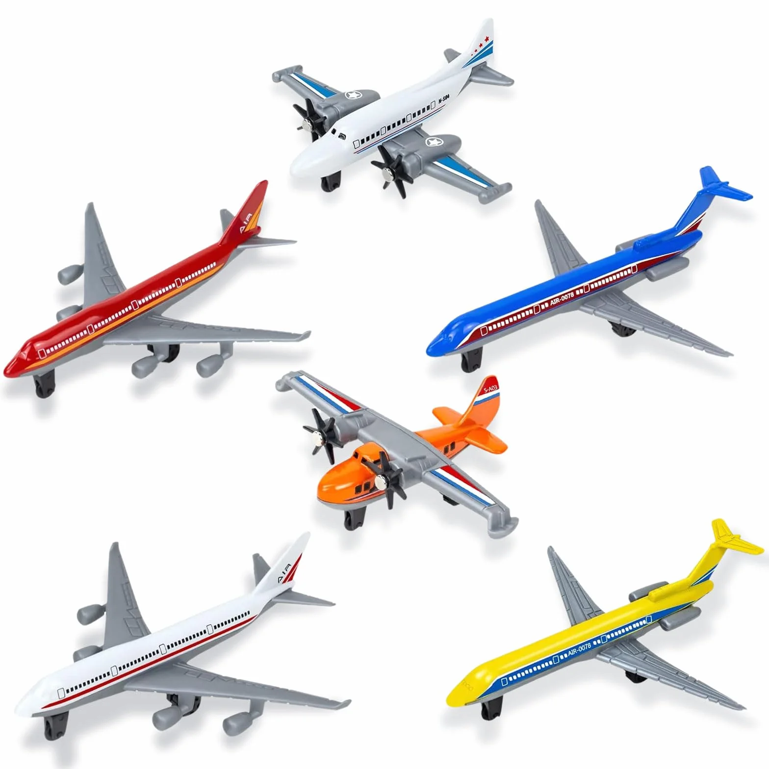 Piccolo Modello di Aereo, 6 Pezzi Aereo Modello Metallo Miniatura, Miniatura Metallo Airplane, Giocattolo Aeroplano, Piccolo Airplane Giocattolo, Regali di compleanno per bambini
