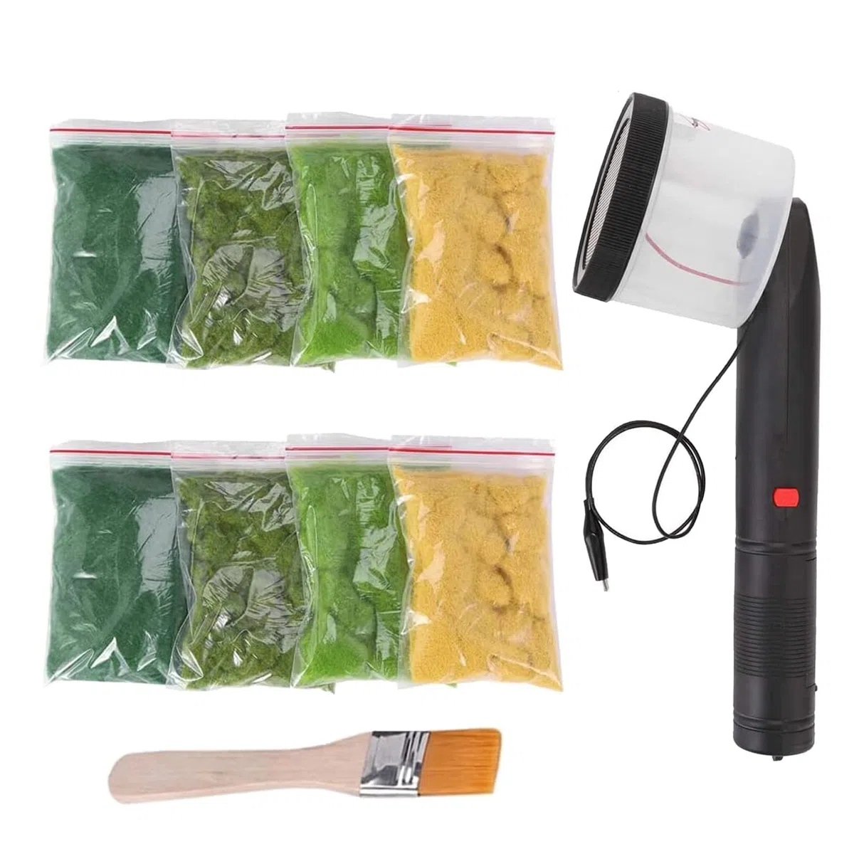 Mini floccaggio di Erba statica, applicatore per Mini floccaggio a Quattro Colori, applicatore in ABS con Impugnatura Antiscivolo per Strumento Manuale per modellazione scenica Fai-da-Te