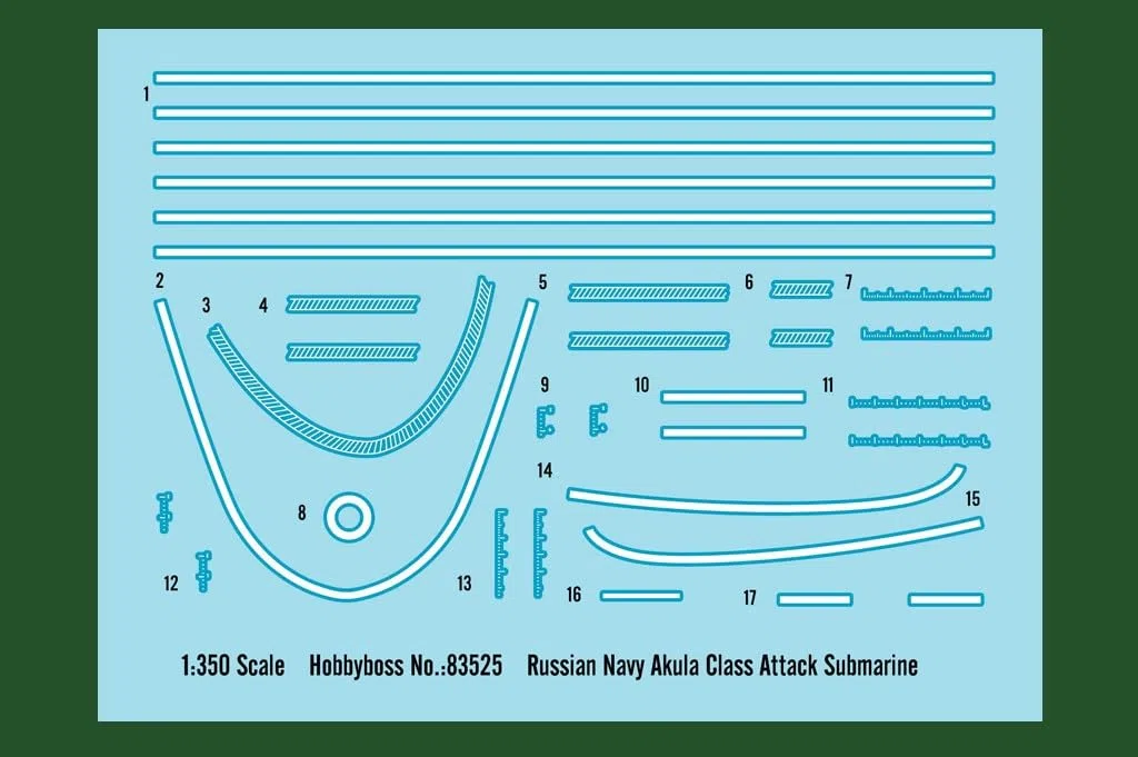 Hobbyboss HBB83525 1:350 - Russian Navy SSN Akula Class Attack Submarine