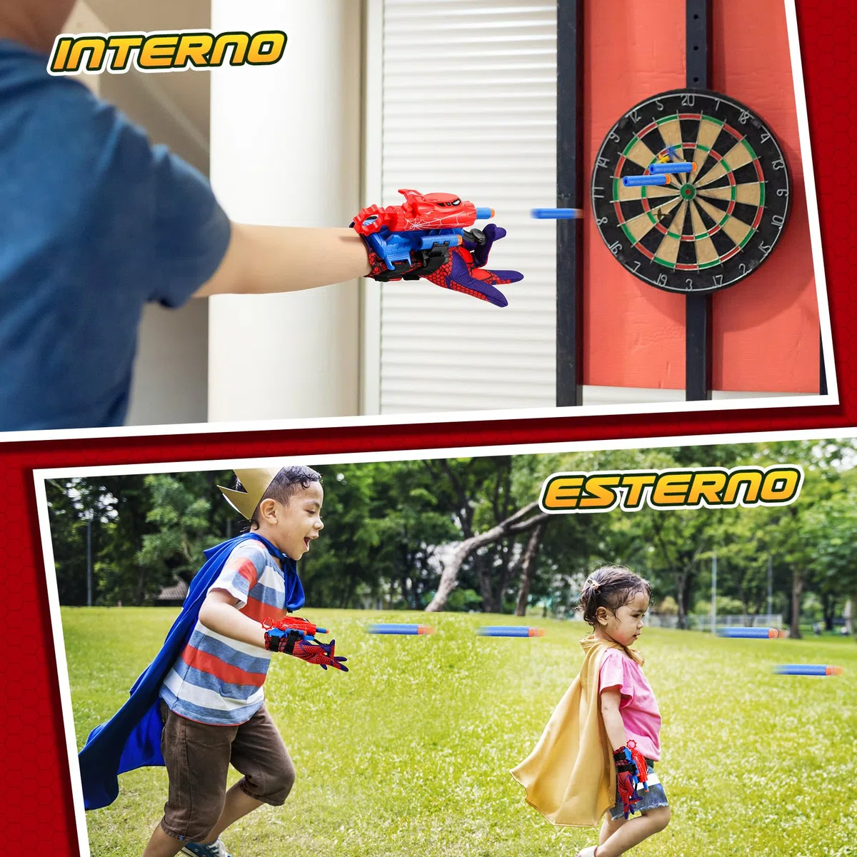 Braxel Giochi Bambini 5-10 Anni, Spara Ragnatele Giocattolo Regalo Bambino 5-10 Anni Maschio Set di 2 Guanti Giochi Bambino 5 6 7 8 9 10 Anni Regali Natale per Bambini
