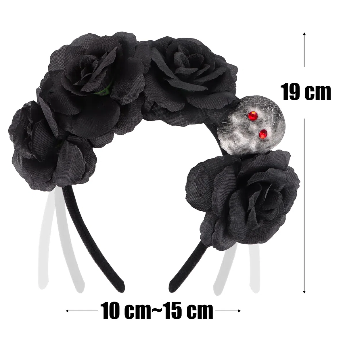 BETESSIN Cerchietto di Halloween Donna - Accessori per Capelli Rosa e Nero - Costume per Halloween, Carnevale, Cosplay, Dia de Los Muertos