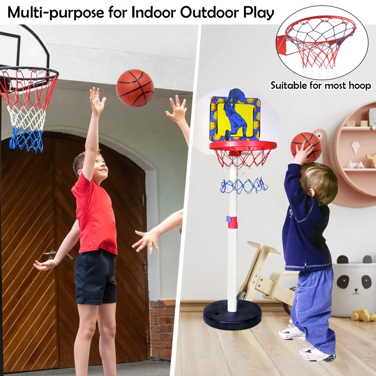 Mini-Basket, 5 Pezzi da 14 cm Piccole Palle da Basket, Palloni da Basket Gonfiabili per Bambini con Pompa, Palloni da Piscina per Giochi Sportivi da Spiaggia per Feste Indoor e Outdoor