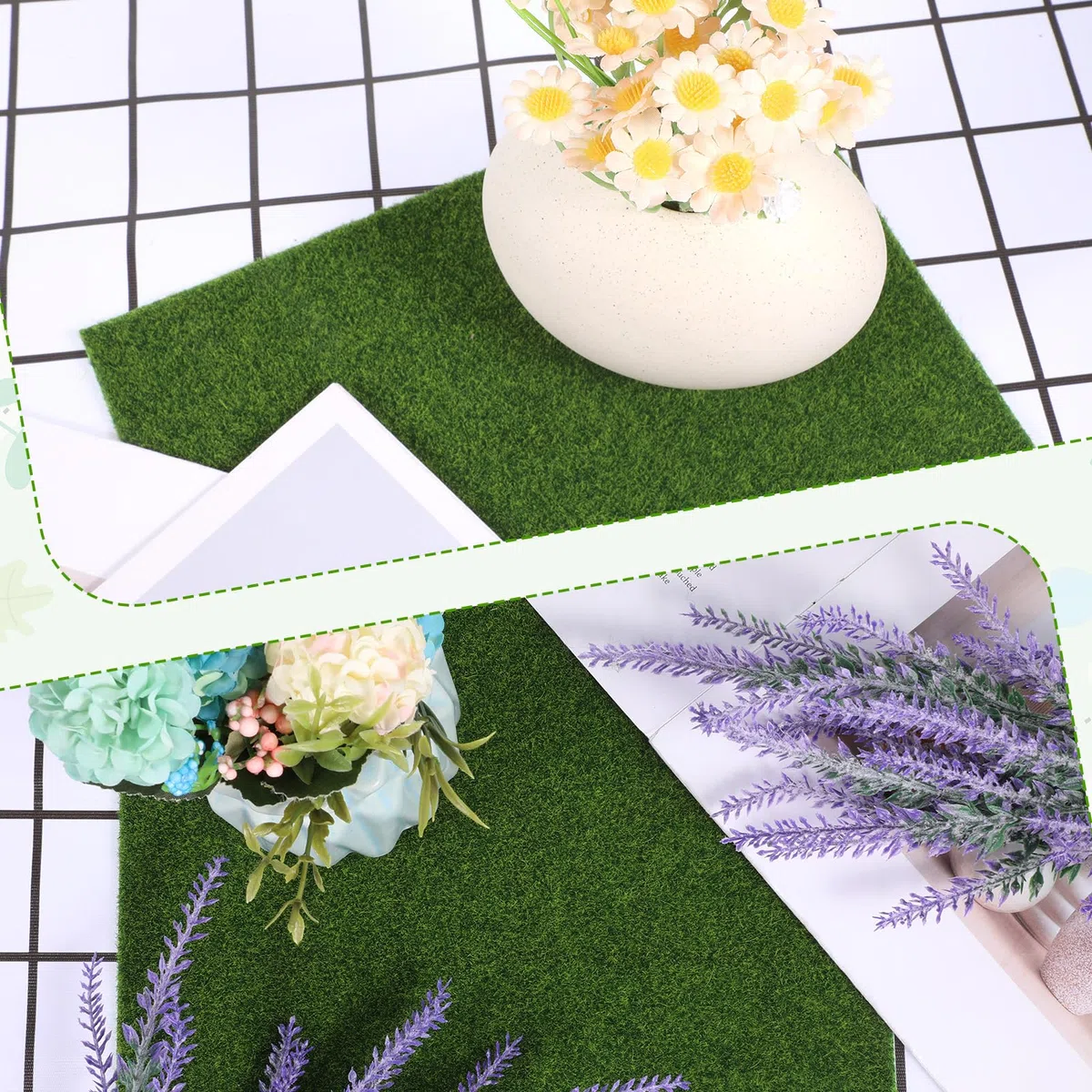 20,3 x 25,4 cm, mini finta da giardino, tappeto erboso per artigianato, decorazioni per esterni, casa delle bambole, ornamento fai da te