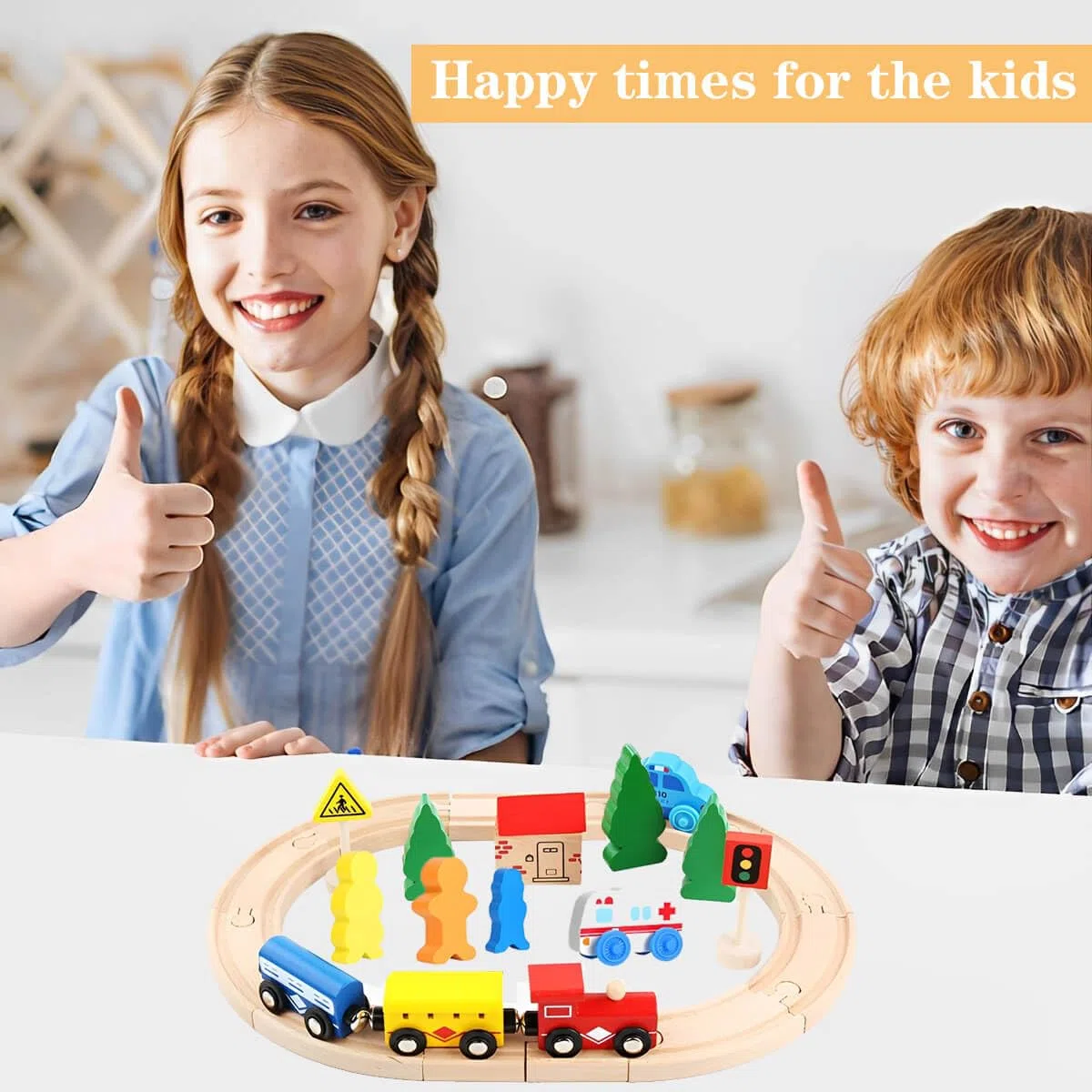 LiRiQi Pista Treno in Legno, 33 pezzi Giocattolo per ferrovia in legno per bambini, Pista Macchinine giochi, Pista Trenino Legno Creativo, Giocattolo Educativo Rgali per ragazze ragazzi 3 4 5 6 anni