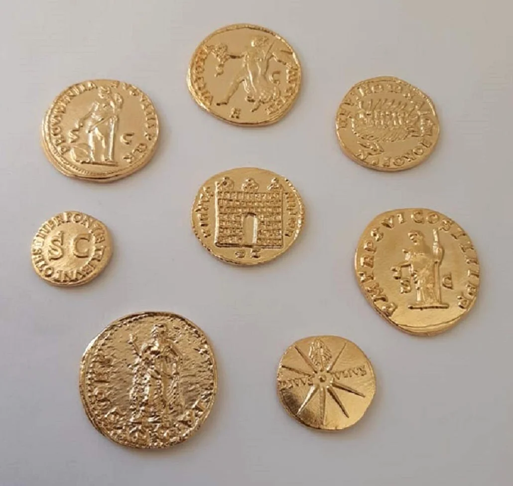 Eurofusioni Monete Romane Imperiali placcate Oro - Set 8 Imperatori Antica Roma