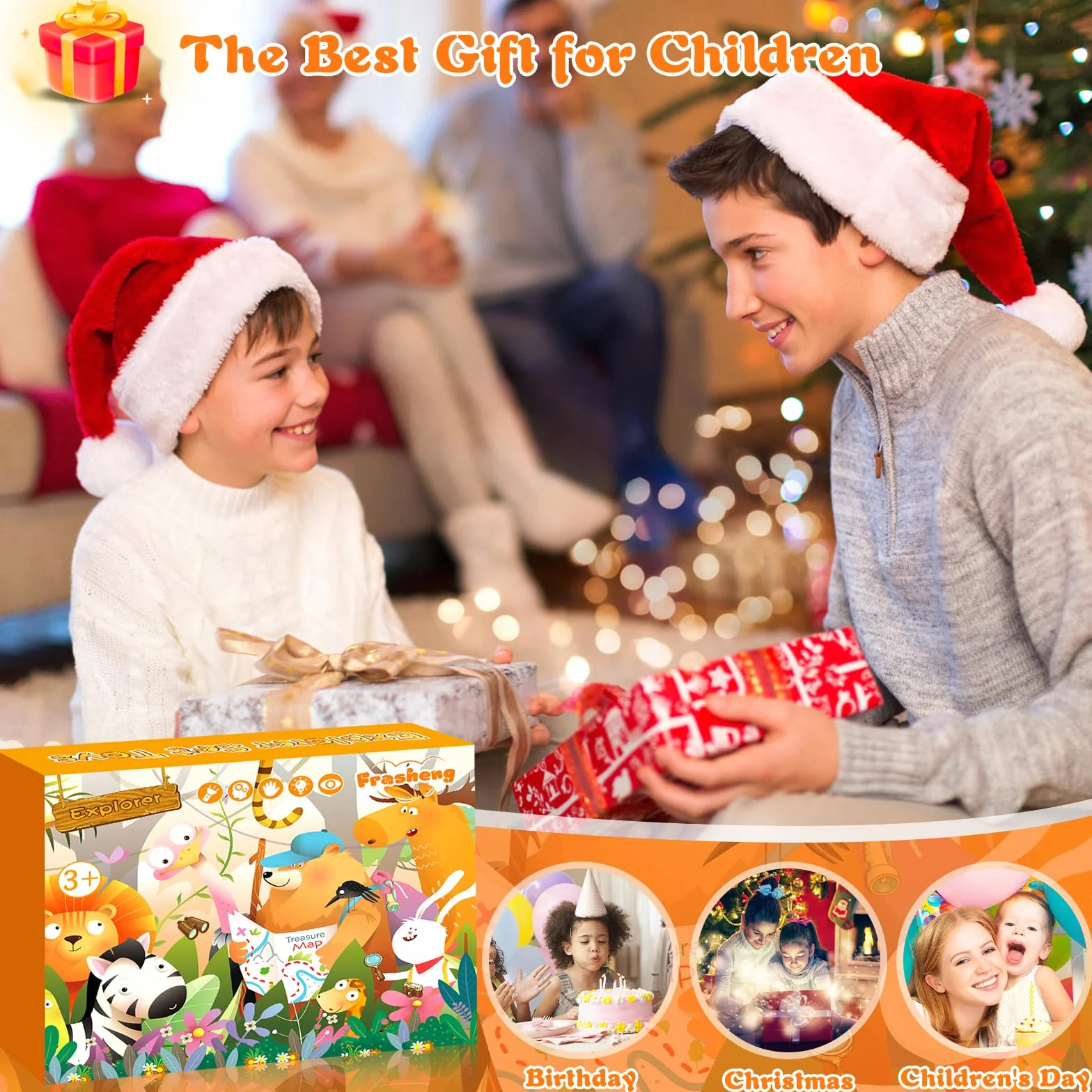 Frasheng Set di giocattoli da esploratore esterno, binocolo per bambini 28 pezzi Set da esploratore per bambini avventuriero,Giocattoli da regalo incl pinzette, Bussola, Fischio, Lente d'ingrandimento