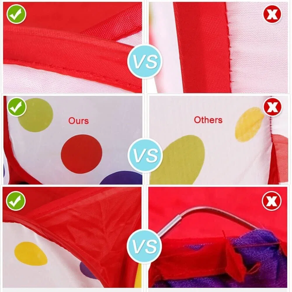 EocuSun, grande box per palline per bambini, per interni ed esterni, con borsa portaoggetti con cerniera, realizzata da EocuSun, palline non incluse (rosso)