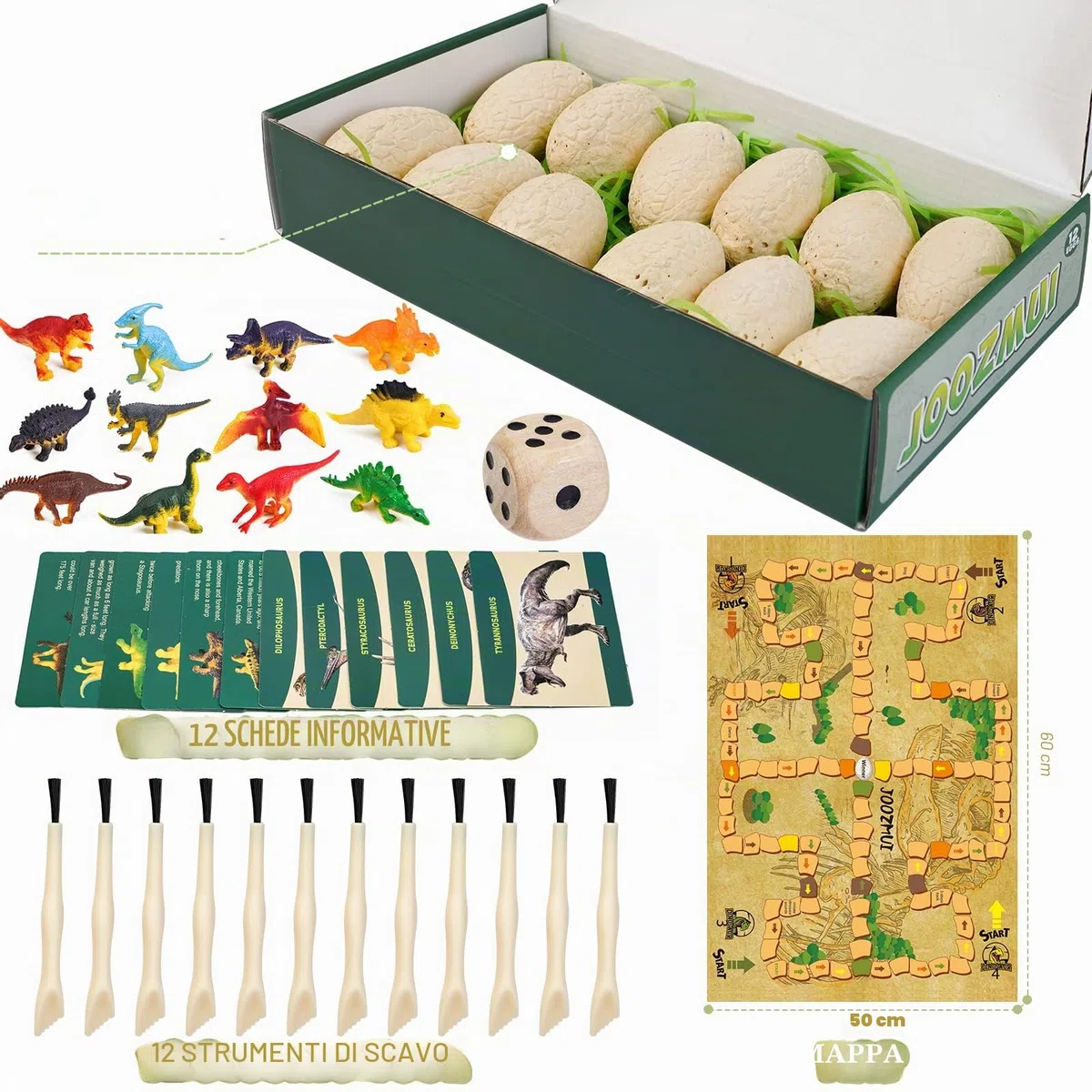 Joozmui Dinosauri per Bambini, Dinosauro Giocattolo Giocattoli Bambino 4-9 anni Gioco Regalo Bambino 4-9 anni Maschio Dinosauri Regalini