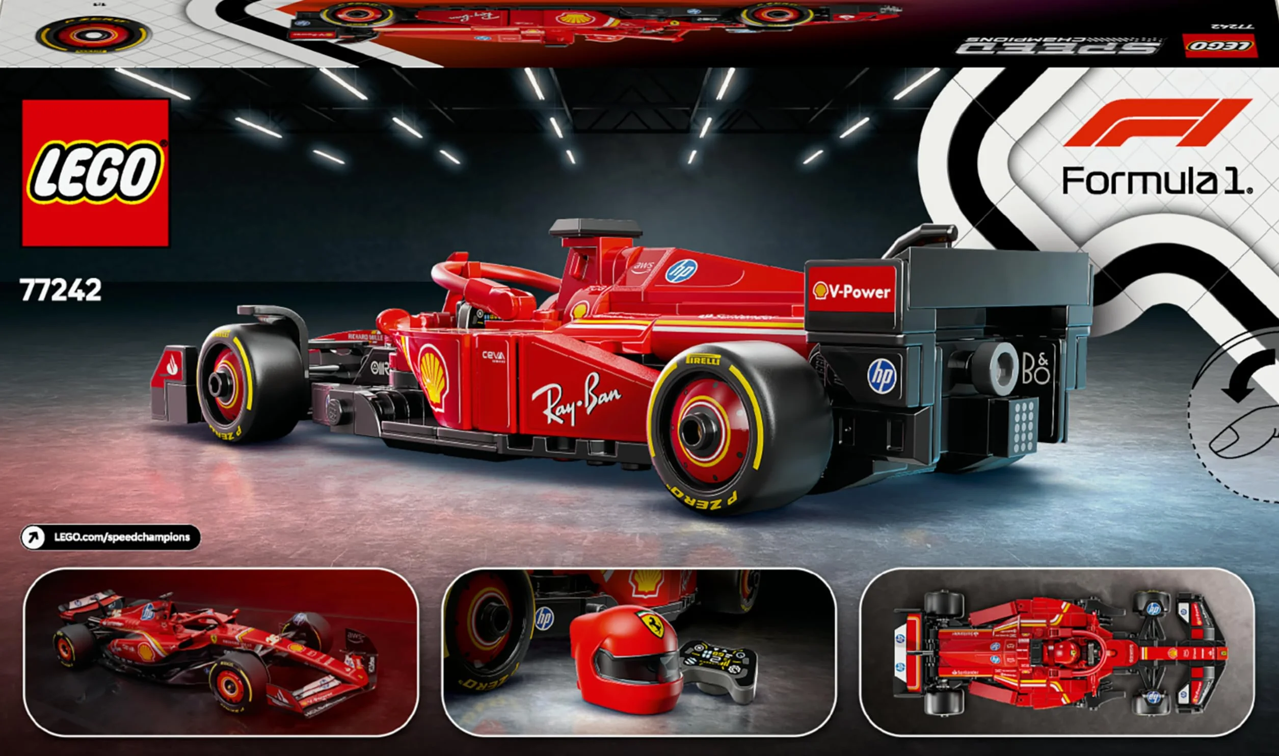 LEGO Speed Champions Ferrari F1 SF-24 77242 Auto da Corsa Giocattolo da Collezione con Minifigure Pilota