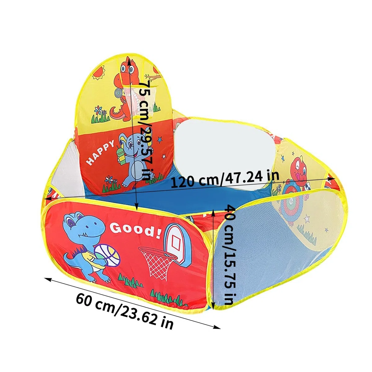 Piscina per palline per bambini - Tenda da gioco pieghevole con canestro da basket, mini vasca per palline addensata | Casetta da gioco portatile per interni ed esterni per il Ringraziamento, complean