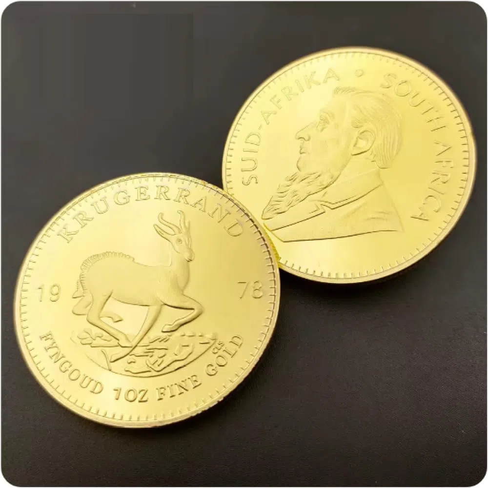 Moneta Commemorativa 1978 Krugerrand Sudafricano Moneta da Sfida Placcata in Oro Monete Commemorative Moneta da Collezione Regalo Souvenir