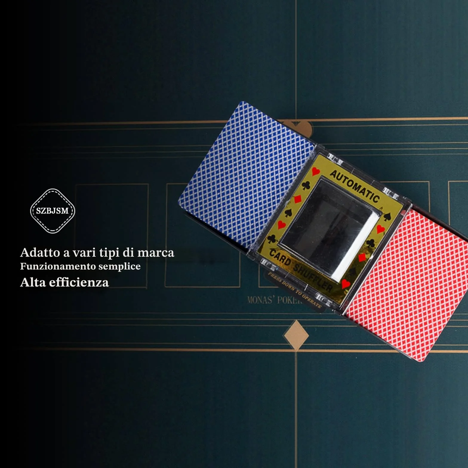 Distributore Carte Gioco Elettronico, Mischia Carte Automatico con Batteria e 2 Paia di Poker, Mescolatore Carte da Gioco per Uno, Poker, Burraco, Blackjack