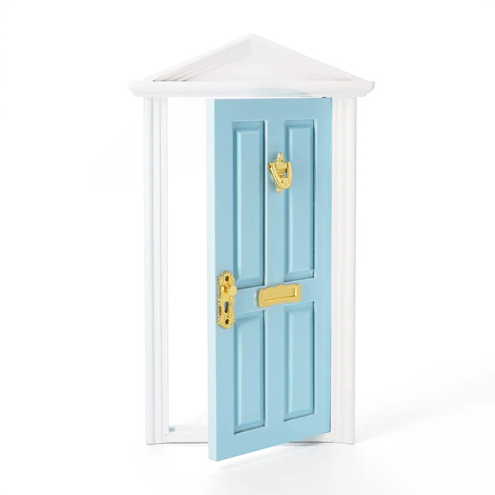 Odoria 1/12 Miniatura Porta Blu con Serratura e Chiave Accessori per Mobili di Casa Delle Bambole