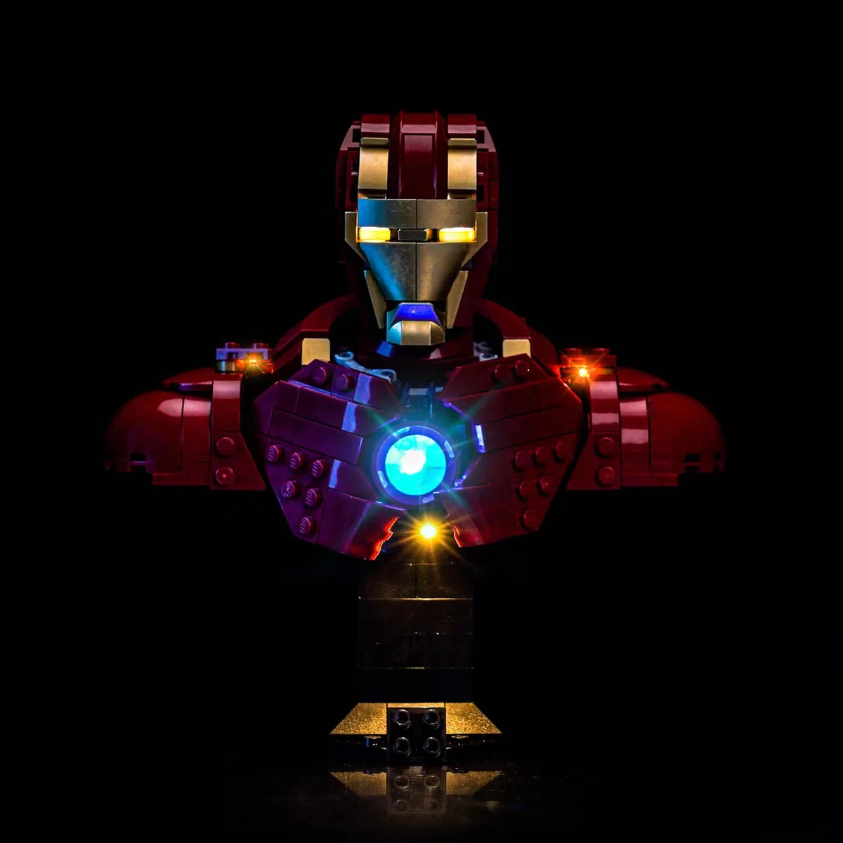Set di luci a LED compatibile con Lego Iron Man MK4 Bust 76327 (senza modello), set di illuminazione decorativa compatibile con Lego Iron Man MK4 Bust giocattolo creativo