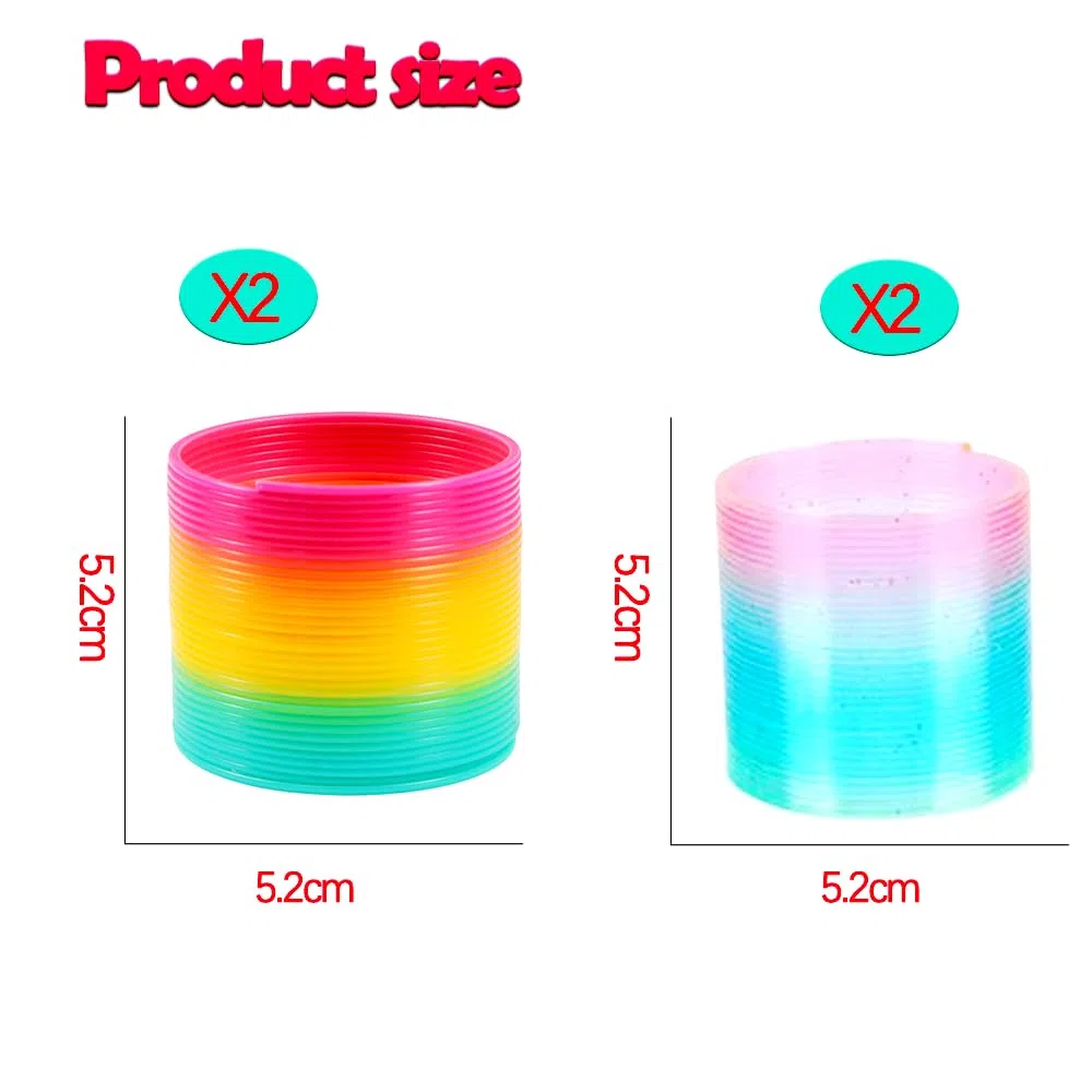 4 Pezzi Molla Giocattolo，Molle Per Bambini Molle Colorate Per Bambini - Vivaci Colori Dell'Arcobaleno Magico Rainbow Spiral For Children Rainbow Spiral Springs Mini Molla Arcobaleno 5,2*5,2*5cm