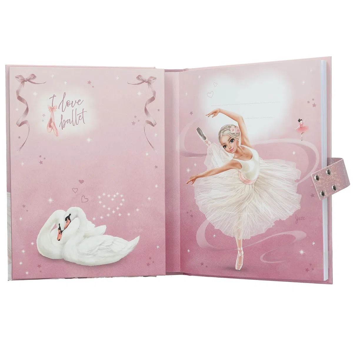 Depesche 13609 TOPModel Ballet - Diario con codice numerico e sonoro, libro con 80 pagine a righe e illustrate a colori