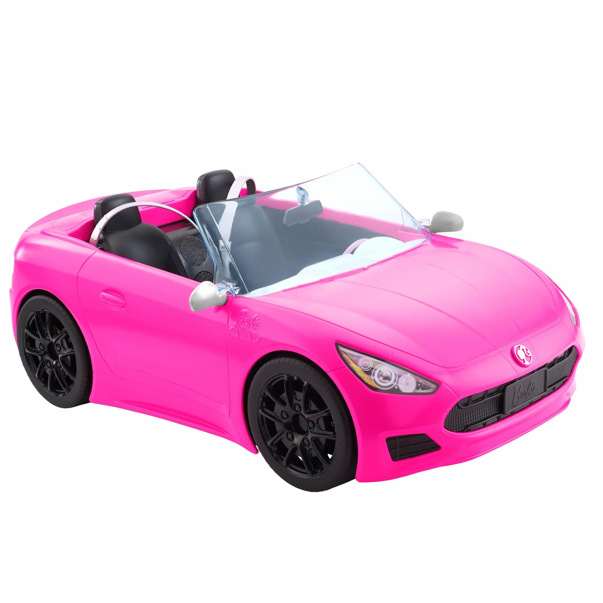 Barbie - Cabrio Veicolo Decapottabile Rosa a Due Posti con Ruote Funzionanti e Dettagli Realistici, Giocattolo per Bambini 3+ Anni, HBT92