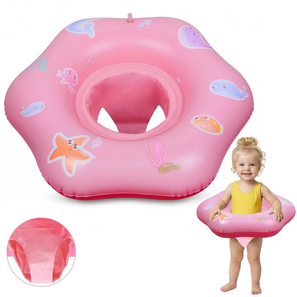 Seggiolino da piscina per bambino Anello di nuoto per bambini Anello di nuoto galleggiante Boa Sedile Gonfiabile per il bambino per 6 Mesi-3 Anni