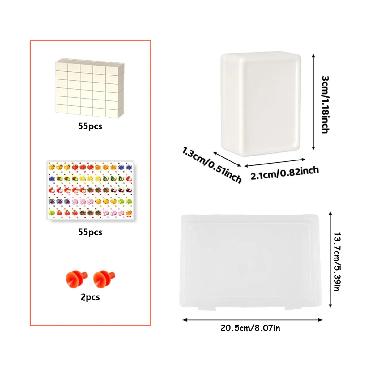 Xmart 55 pezzi Seaside Escape Gioco Blocchi Set di Giochi Mahjong Mahjong Game Block con 55 Adesivi Frutta 2 Ventose e 1 Scatola Plastica per Riporre Gli Oggetti Giochi per Feste Adatti Alle Famiglie