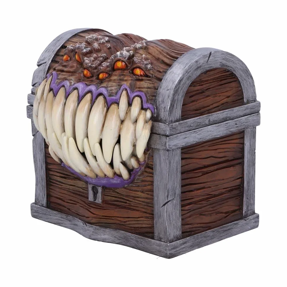 Nemesis Now Dungeons & Dragons - Scatola portaoggetti per Dadi Imitazione dei Dadi, 11,3 cm, Resina, Marrone, Prodotto con Licenza Ufficiale, Scatola per Dadi con Personaggi imitativi, in Resina di