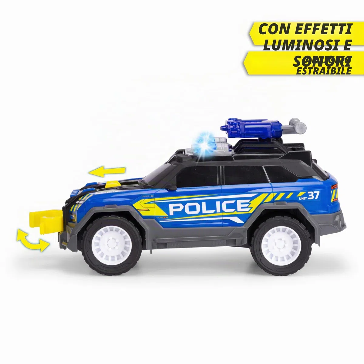 Dickie Toys - Police SUV 30 cm, a partire dai 3 anni, con funzione di tiro e accessori, con luci e suoni, batterie incluse, 203306022