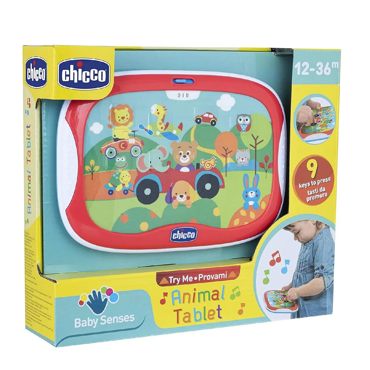 Chicco Gioco Tablet degli Animali, Elettronico Parlante con Contenuti Divertenti sugli Animali, Batterie Incluse, 12-36 Mesi, Multicolore