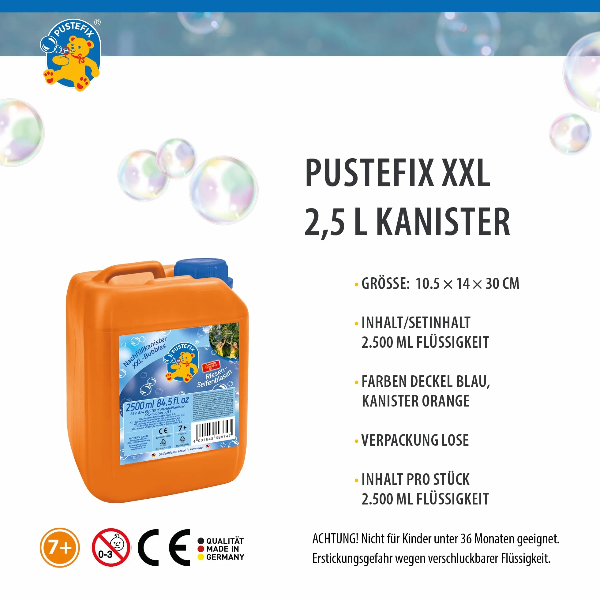Pustefix Ricarica per bolle di sapone 2,5 l