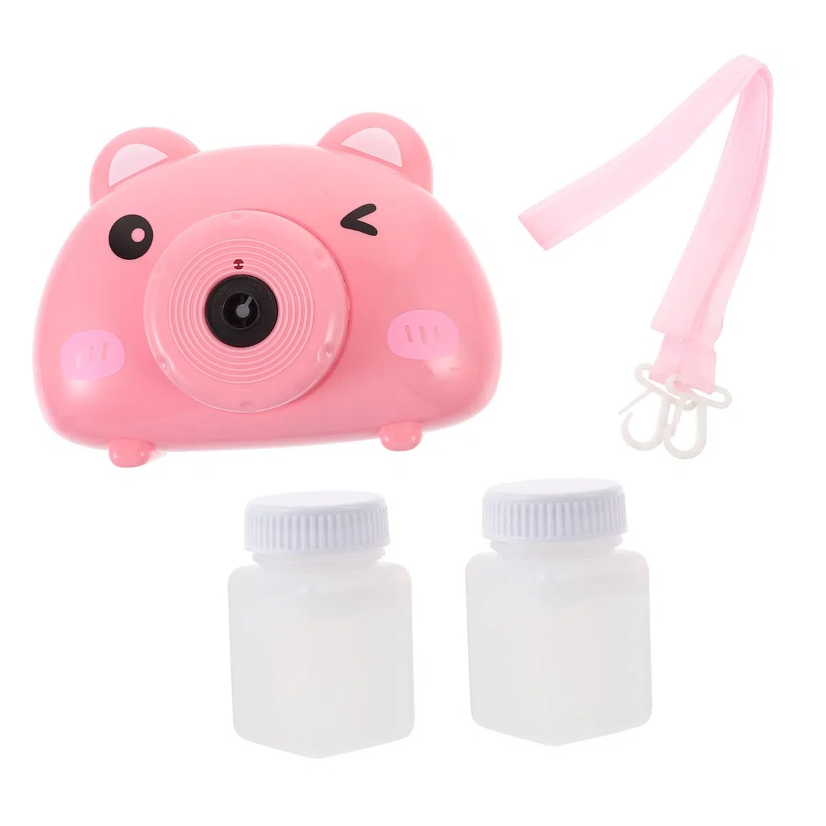 Toyvian Macchina Elettrica Per Bolle Di Sapone Per Ragazzo Ragazza Giocattolo Forma Di Maialino e Macchina Fotografica Include Liquido Per Bolle Estivo Per Festa e Giardino