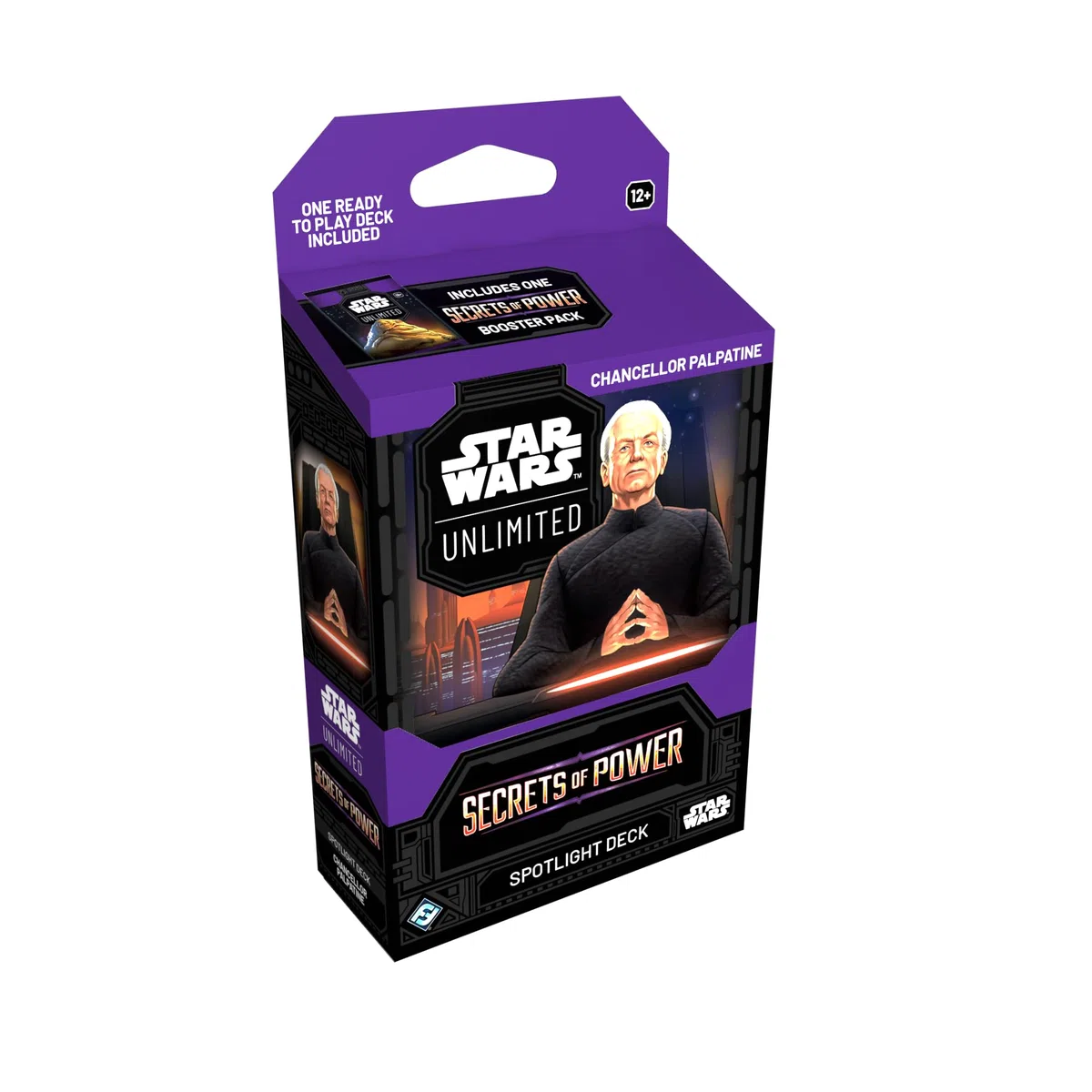 Asmodee Star Wars: Unlimited TCG Secrets of Power Chancellor Palpatine SPOTLIGHT DECK - Pre-Built 50-Card Ready-to-Play Deck with Booster Pack, Ages 12+, 2+ Players, 20 Minute Playtime