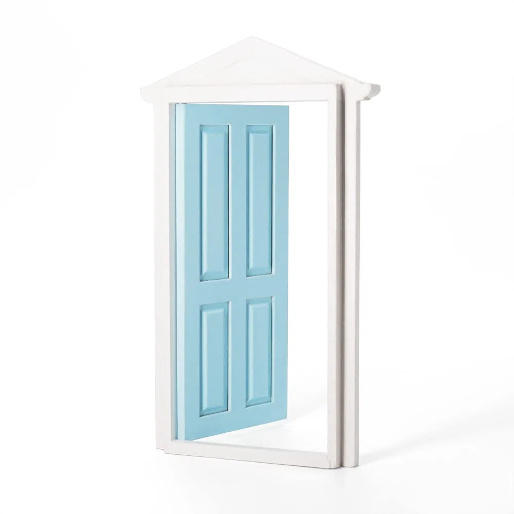 Odoria 1/12 Miniatura Porta Blu con Serratura e Chiave Accessori per Mobili di Casa Delle Bambole