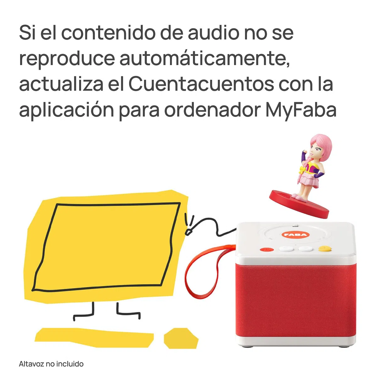 FABA Personaggio Sonoro – Canta con Luli Pampín – Musica, Canzoni e Suoni, per bambini e bambine 1-3 anni, Riproduzione con FABA Cuentacuentos e FABA+, Gioco Educativo, versione in spagnolo