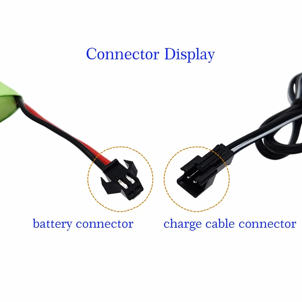 Batteria da 4,8 V, pacco batteria nimh da 2400 mAh, batteria ricaricabile RC con cavo di ricarica, spina SM 2P per camion RC 1:18, 1:16, 1:14, auto telecomandata, camion RC 4x4