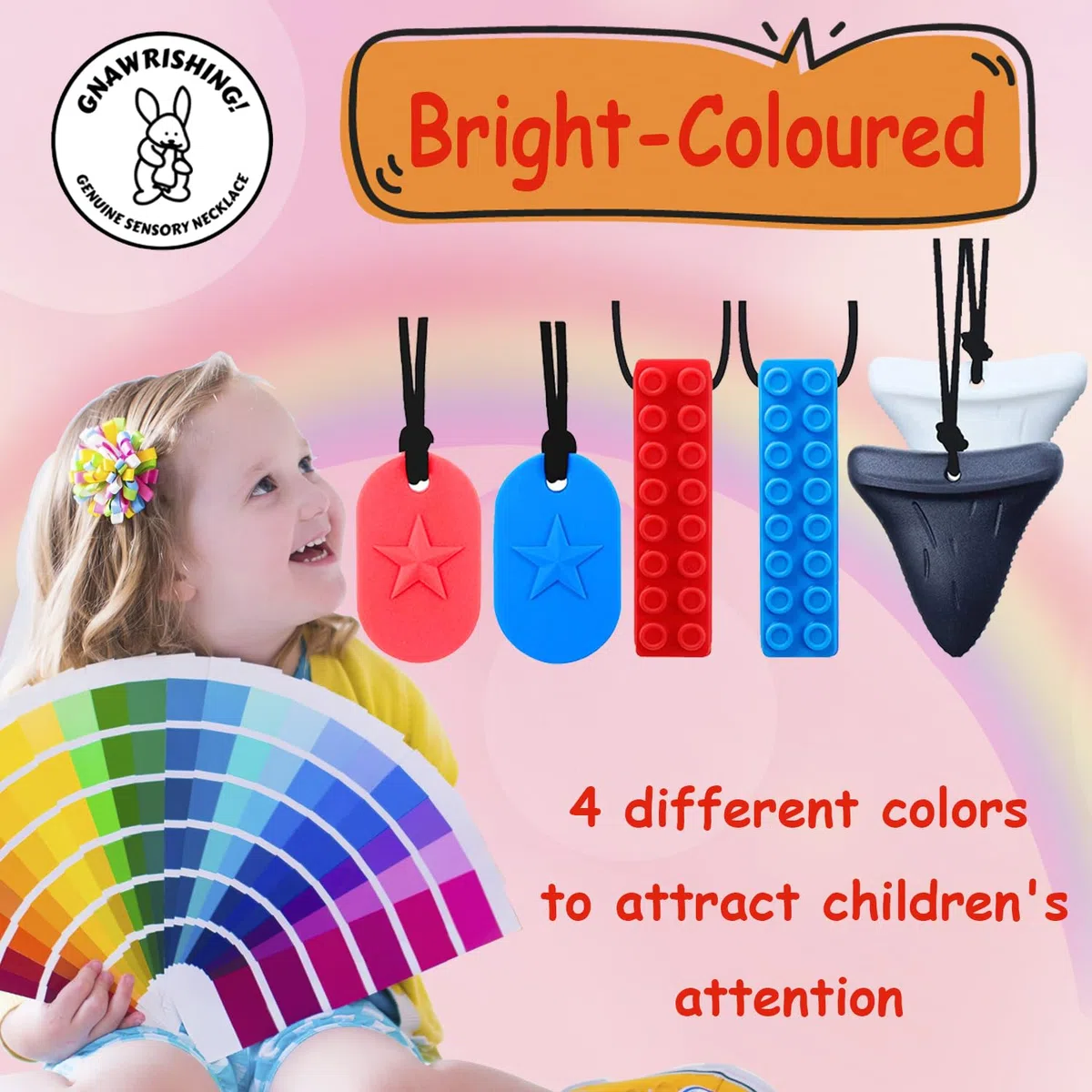 Collane da masticare per bambini sensoriali, 6 pezzi, giocattoli masticabili sensoriali per autismo, ragazze e ragazzi, ADHD, bambini e adulti(6 pezzi)
